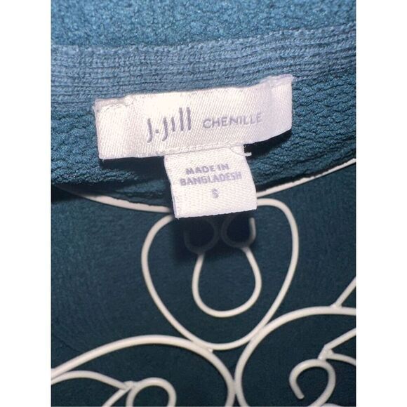 Excellent CONDITION WOMEN J. Jill Chenille Dark Green Crewneck Cable Knit Pullov - Picture 11 of 12